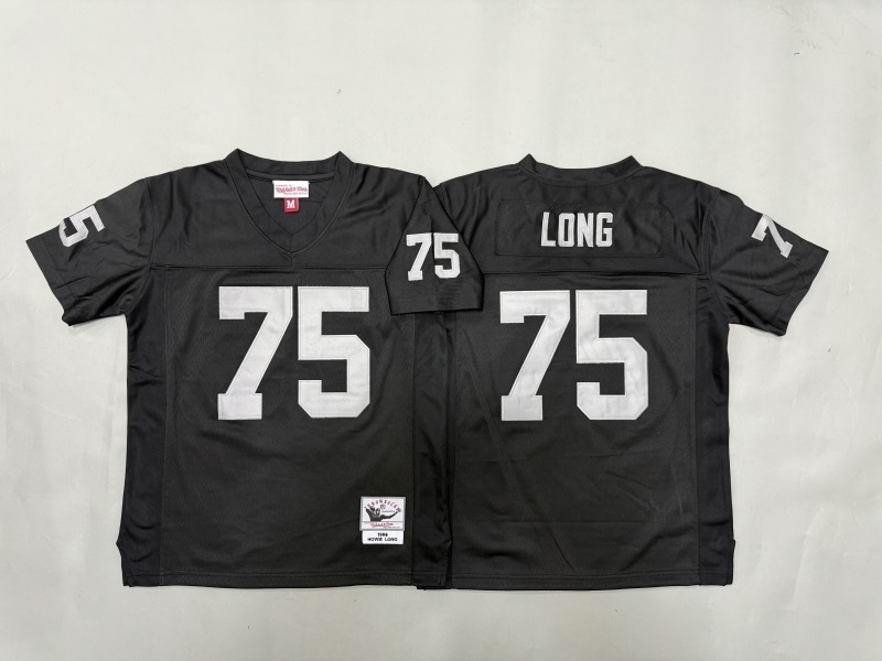 Youth Oakland Raiders #75 Long Black Throwback Limited Nike NFL Jersey 01->youth nfl jersey->Youth Jersey